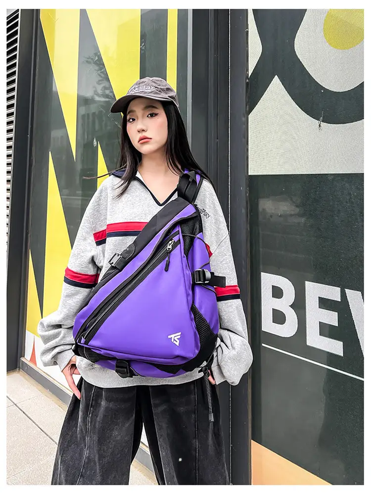 Men's Purple Composite Crossbody Bag with Zip & Strap — feature 25