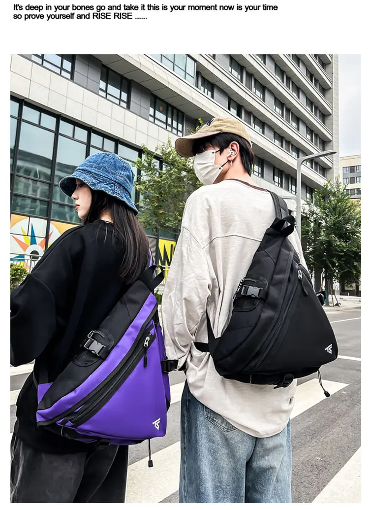 Men's Purple Composite Crossbody Bag with Zip & Strap — feature 6