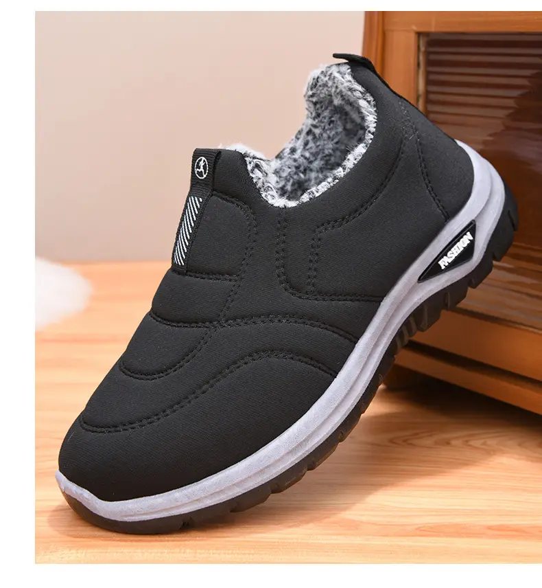 Winter women's cotton shoes middle-aged and elderly fleece-lined thickened mountaineering bottom warm cotton shoes one pedal flat snow boots wholesale — feature 16