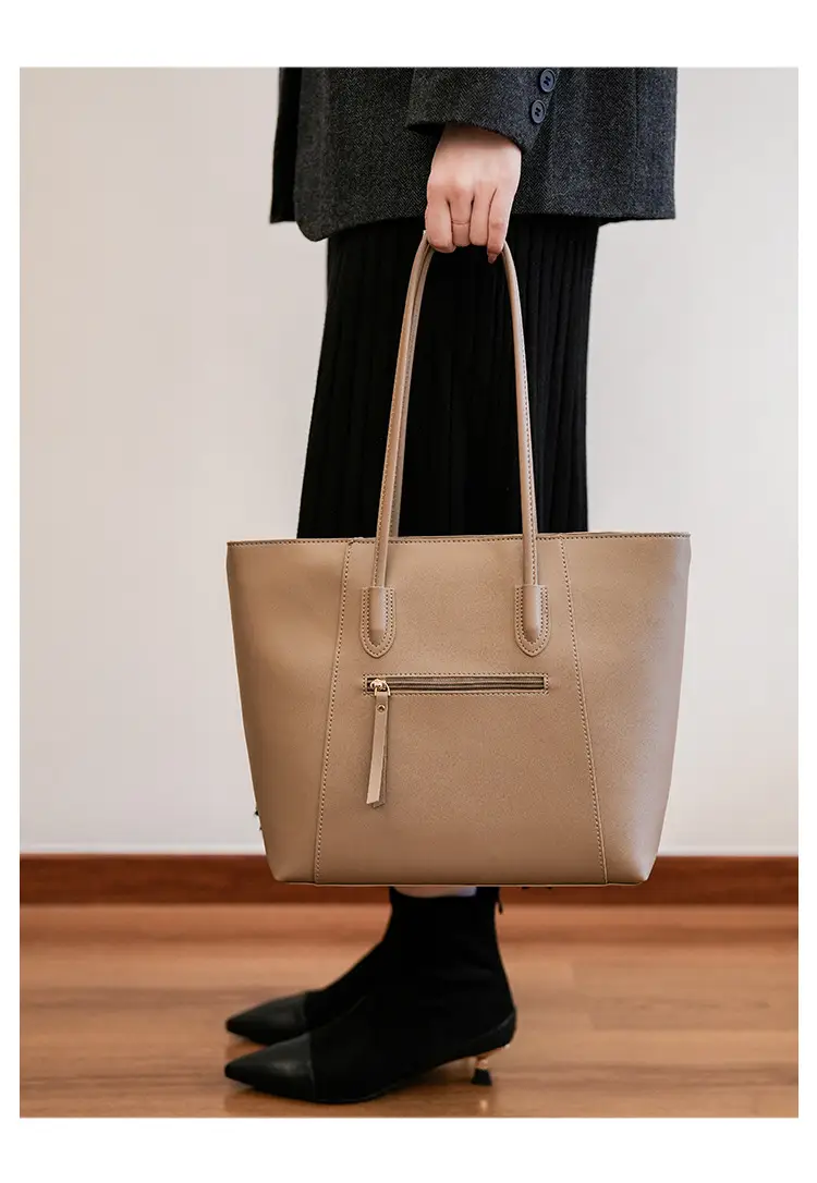 Brown Large Capacity Women's Tote Bag Shoulder Handbag — feature 26