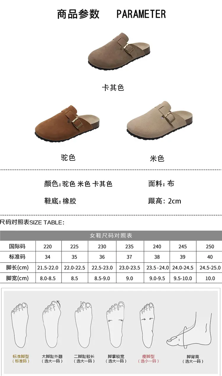 Birkenstock Shoes for Women Wholesale New Spring/Summer Thick-Soled Versatile Birkenstock Clogs Slip-On Outdoor Lazy Shoes — feature 1
