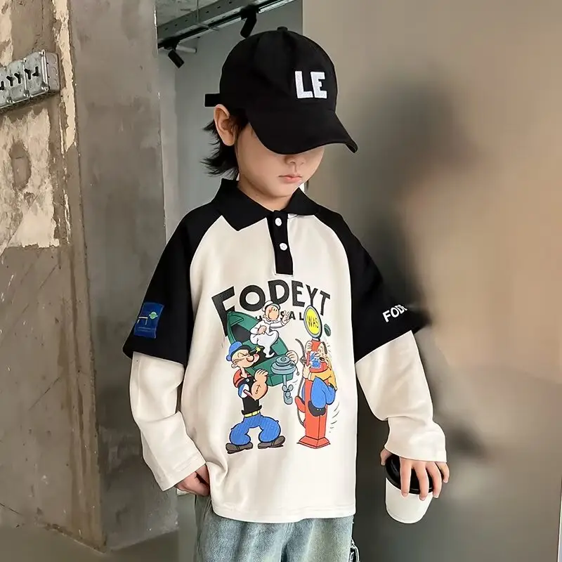 Boys' Cartoon Polo Shirt Long Sleeve Spring Autumn 2025 - Image 5