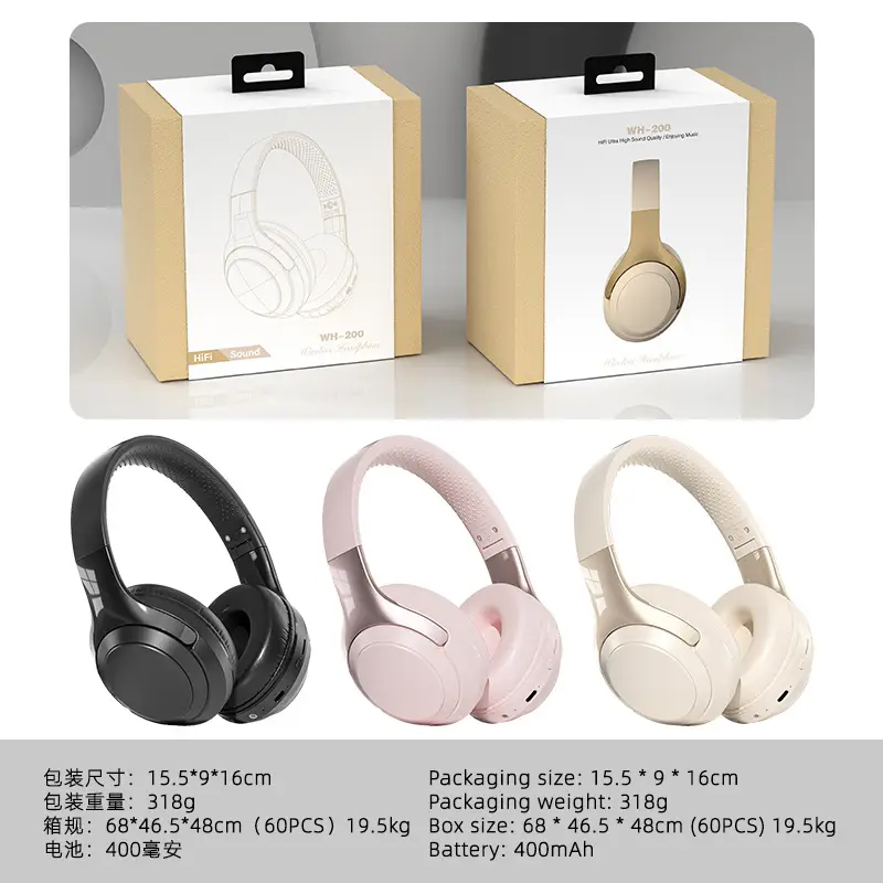 Wireless HIFI Headset Bluetooth 5.3 Black 214g - Image 6