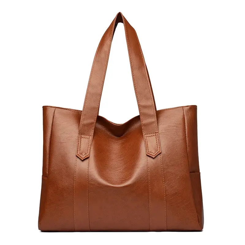 Black PU Leather Shoulder Bag Large Capacity - Image 7