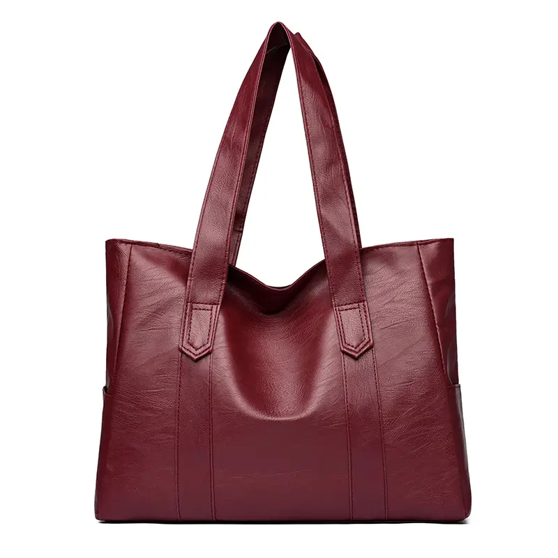 Black PU Leather Shoulder Bag Large Capacity - Image 3