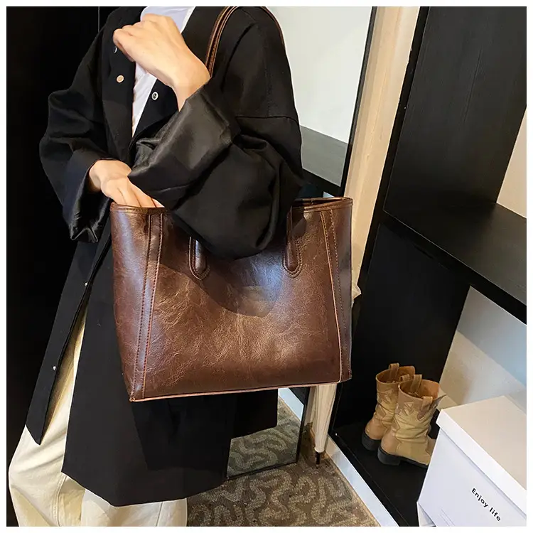 Vintage Women's Shoulder Bag Beige 2024 New Autumn Winter — feature 22
