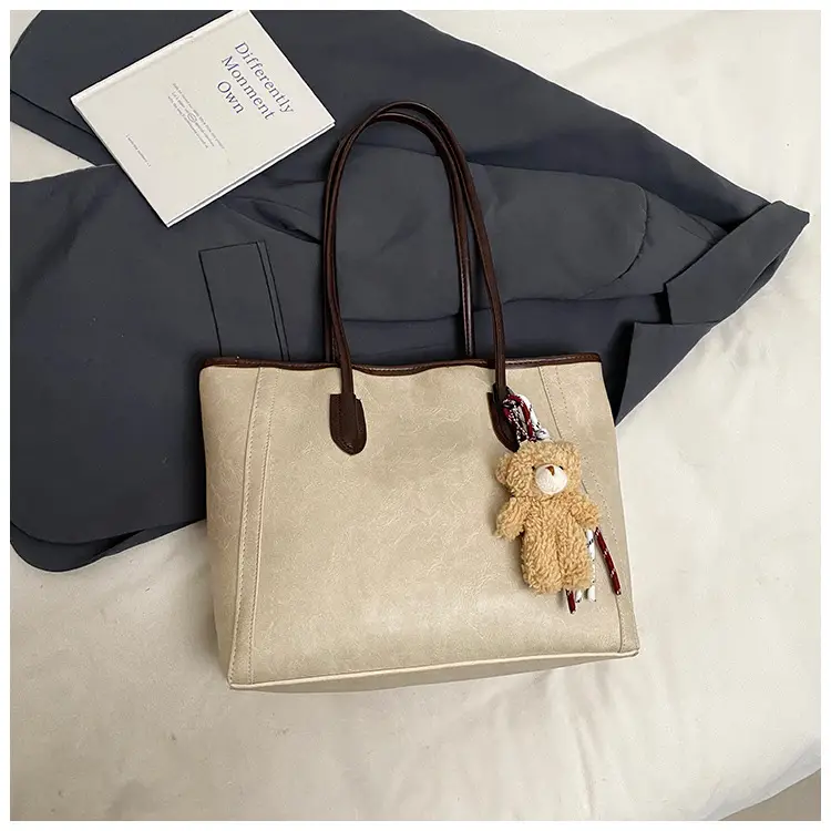 Vintage Women's Shoulder Bag Beige 2024 New Autumn Winter — feature 26