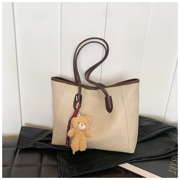 Vintage Women's Shoulder Bag Beige 2024 New Autumn Winter — feature 28