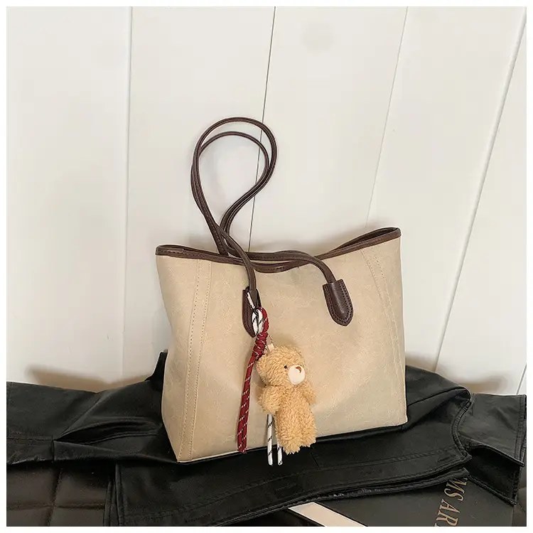 Vintage Women's Shoulder Bag Beige 2024 New Autumn Winter — feature 29