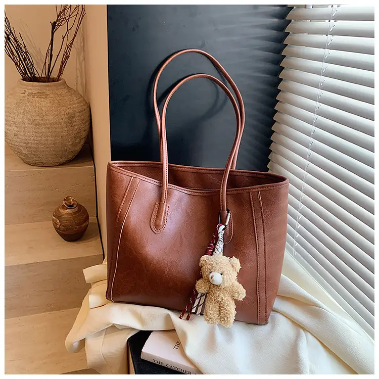 Vintage Women's Shoulder Bag Beige 2024 New Autumn Winter — feature 31