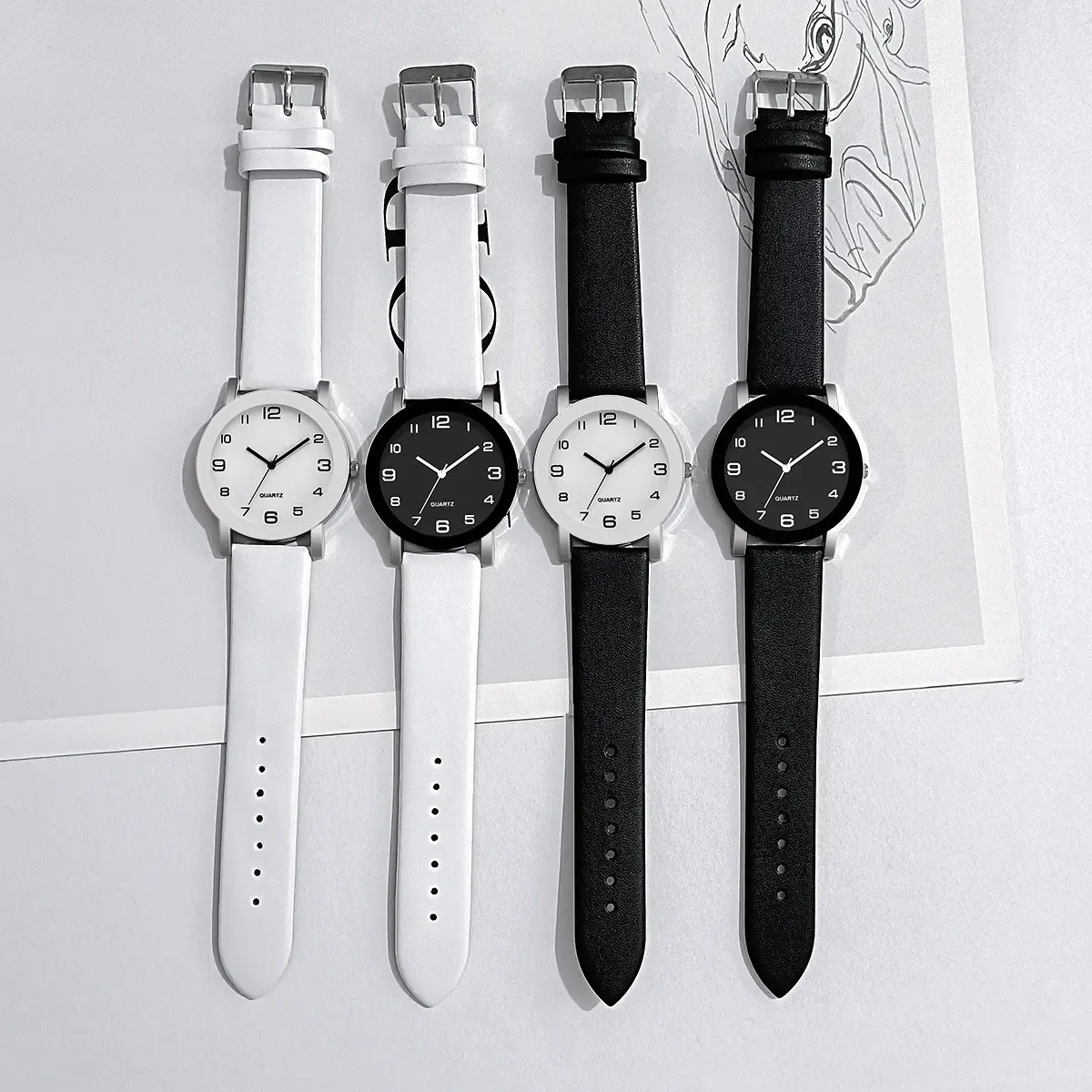 White Quartz Watch for Men Casual Style — feature 2
