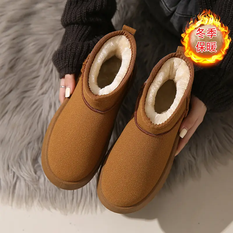 Thick-Soled Snow Boots for Women in Winter Fleece-Lined and Thickeneding Wholesale New Non-Slip Waterproof Subzero Warm Northeastern Cotton Shoes for Outer Wear - Image 4