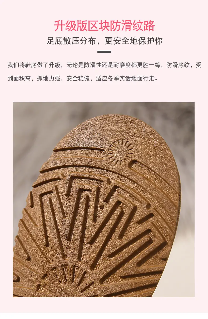 Thick-Soled Snow Boots for Women in Winter Fleece-Lined and Thickeneding Wholesale New Non-Slip Waterproof Subzero Warm Northeastern Cotton Shoes for Outer Wear — feature 6
