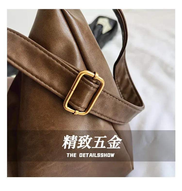 Women's Brown Velvet Crossbody Bag Large Capacity Winter College β feature 5