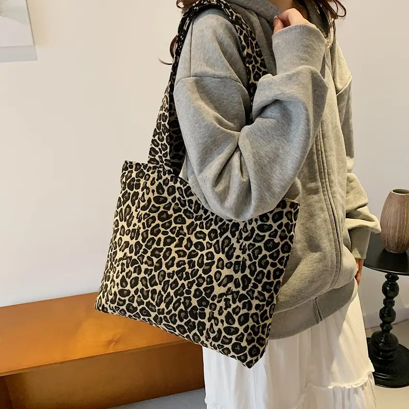 Women Leopard Print Tote Bag 2024 - Image 5