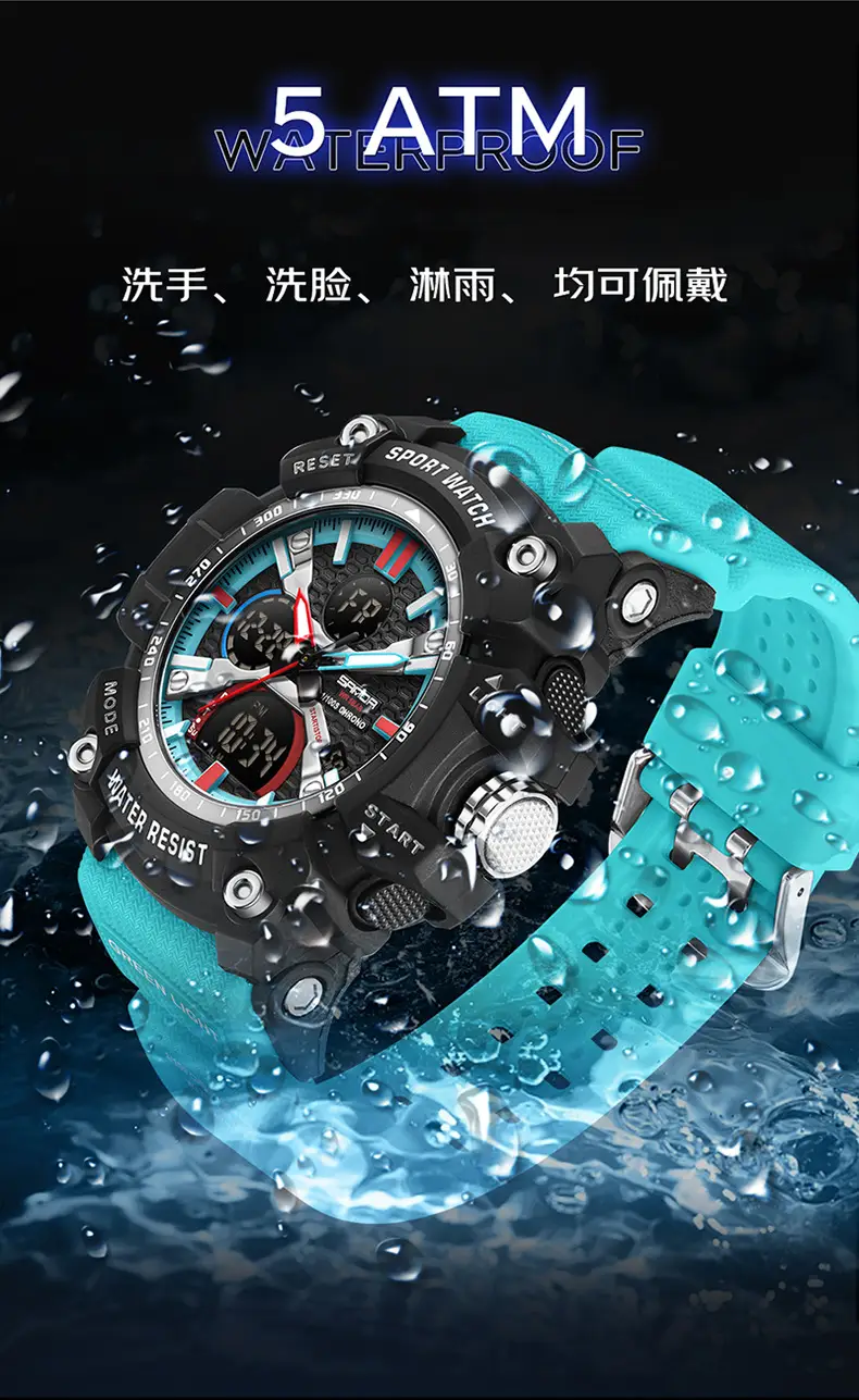 Sanda Black Military Style Electronic Sports Watch — feature 20