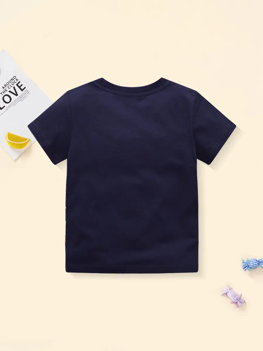 2024 Kids Digger T-Shirt Cotton Blue Short Sleeve - Image 3