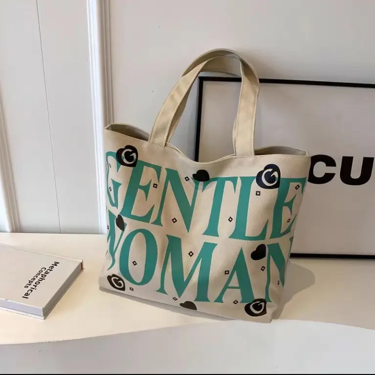 Printed Canvas Tote Bag for Students, Large Capacity, All-Match Design - Image 6