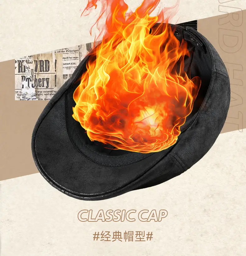 2025 New Retro Pu Leather Forward Hat for Men — feature 11