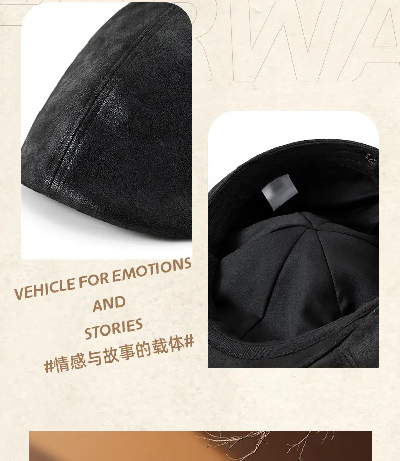 2025 New Retro Pu Leather Forward Hat for Men — feature 14