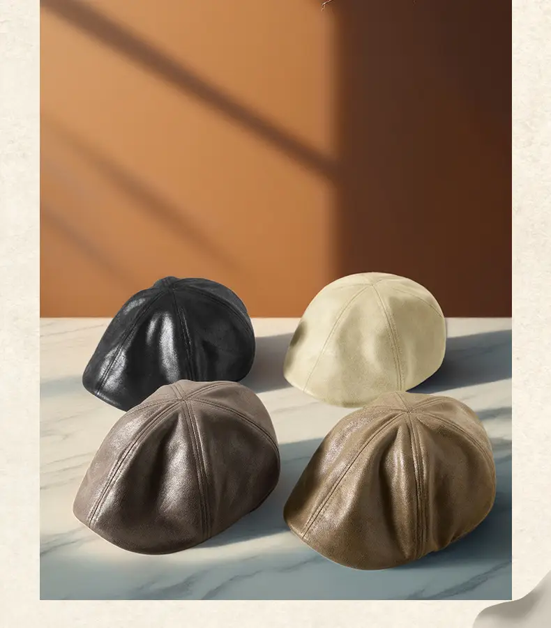 2025 New Retro Pu Leather Forward Hat for Men — feature 15