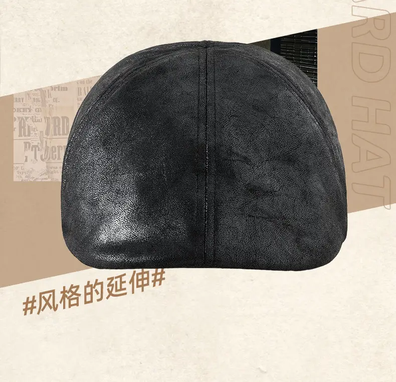 2025 New Retro Pu Leather Forward Hat for Men — feature 23