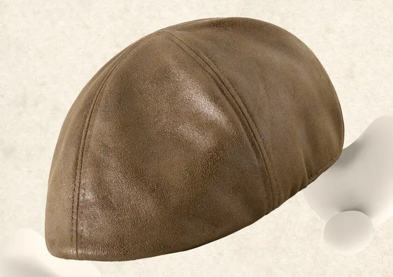 2025 New Retro Pu Leather Forward Hat for Men — feature 9