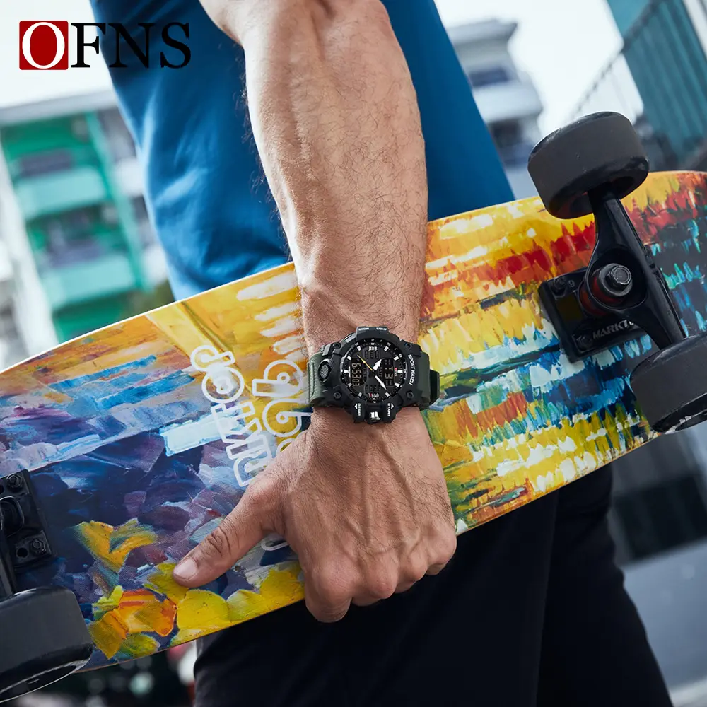 Ofns Black Waterproof Sports Watch with Digital Display - Image 6