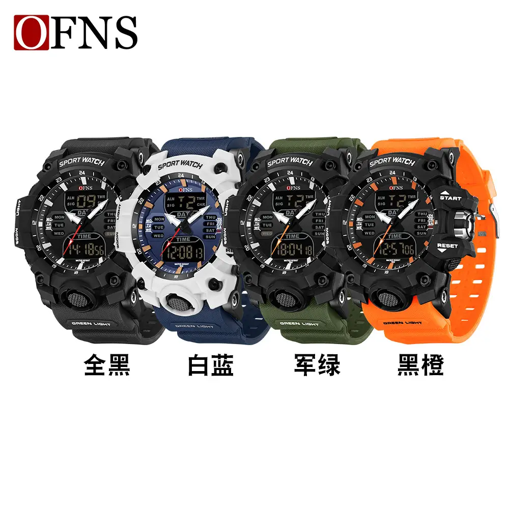 Ofns Black Waterproof Sports Watch with Digital Display - Image 8