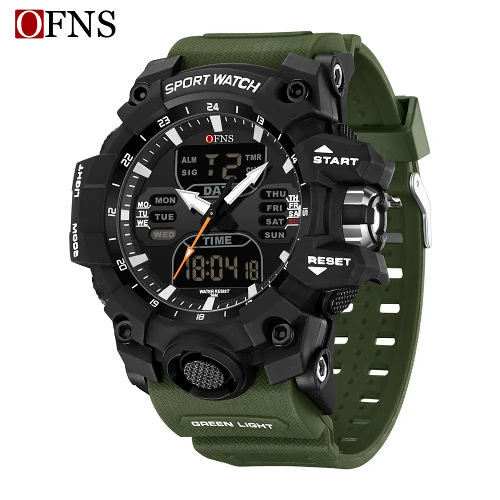 Ofns Black Waterproof Sports Watch with Digital Display - Image 4