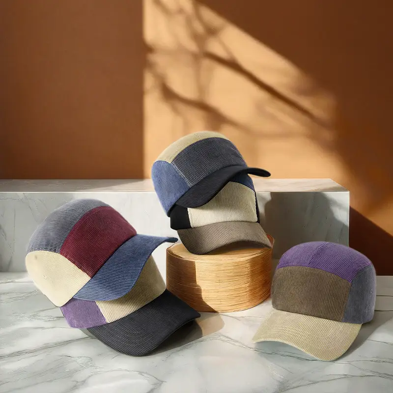 Men Women Warm Corduroy Hat Contrast Color Retro Duck Tongue