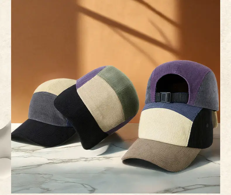Men Women Warm Corduroy Hat Contrast Color Retro Duck Tongue — feature 25