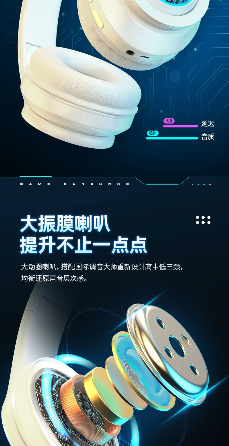 Over-Ear Bluetooth Headphones with RGB Light & Bass — feature 6