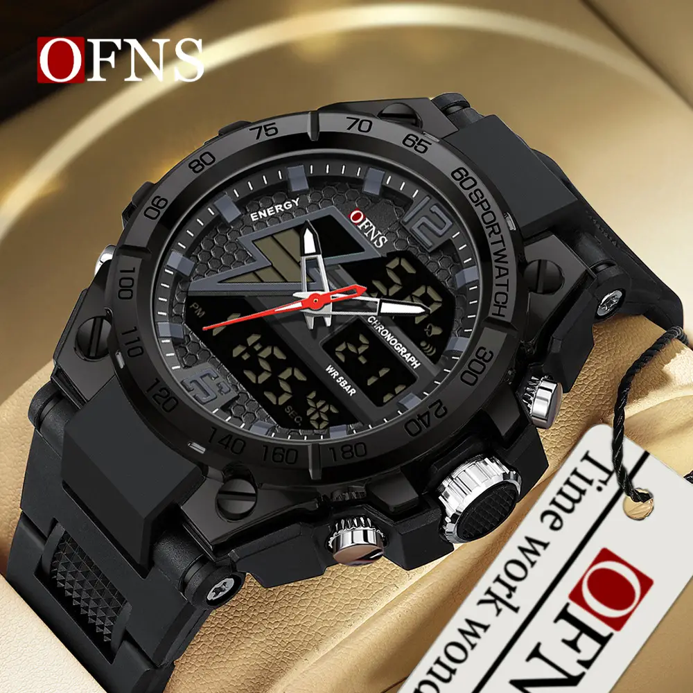 OFNS Black Multi-Function Waterproof Watch for Men - Image 6