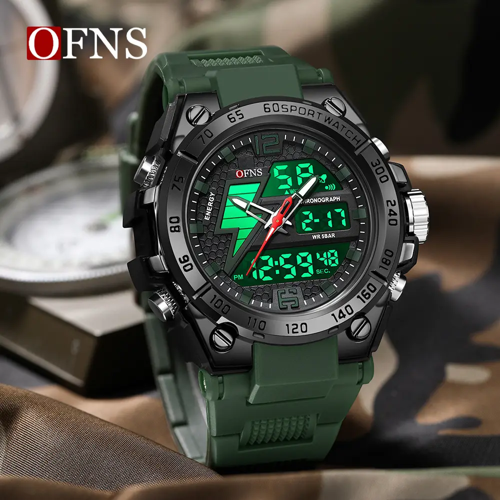 OFNS Black Multi-Function Waterproof Watch for Men - Image 7