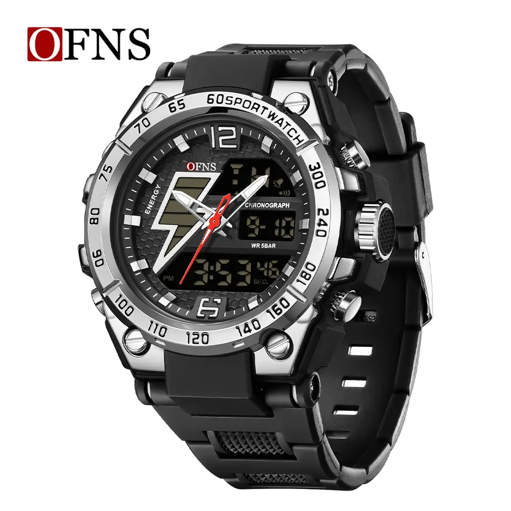 OFNS Black Multi-Function Waterproof Watch for Men - Image 2