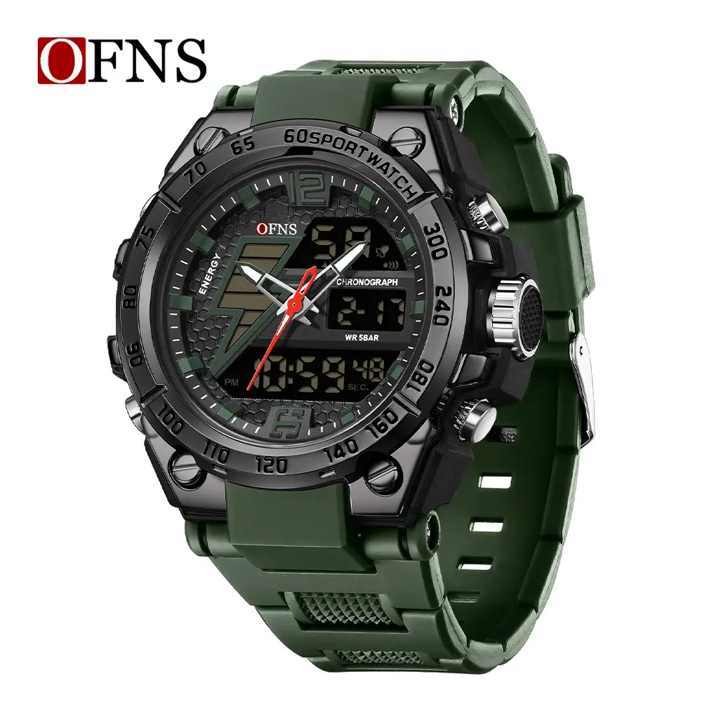 OFNS Black Multi-Function Waterproof Watch for Men - Image 3