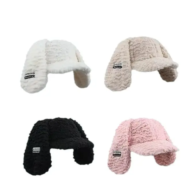 Black Faux Fur Baseball Cap for Girls Winter - Image 10