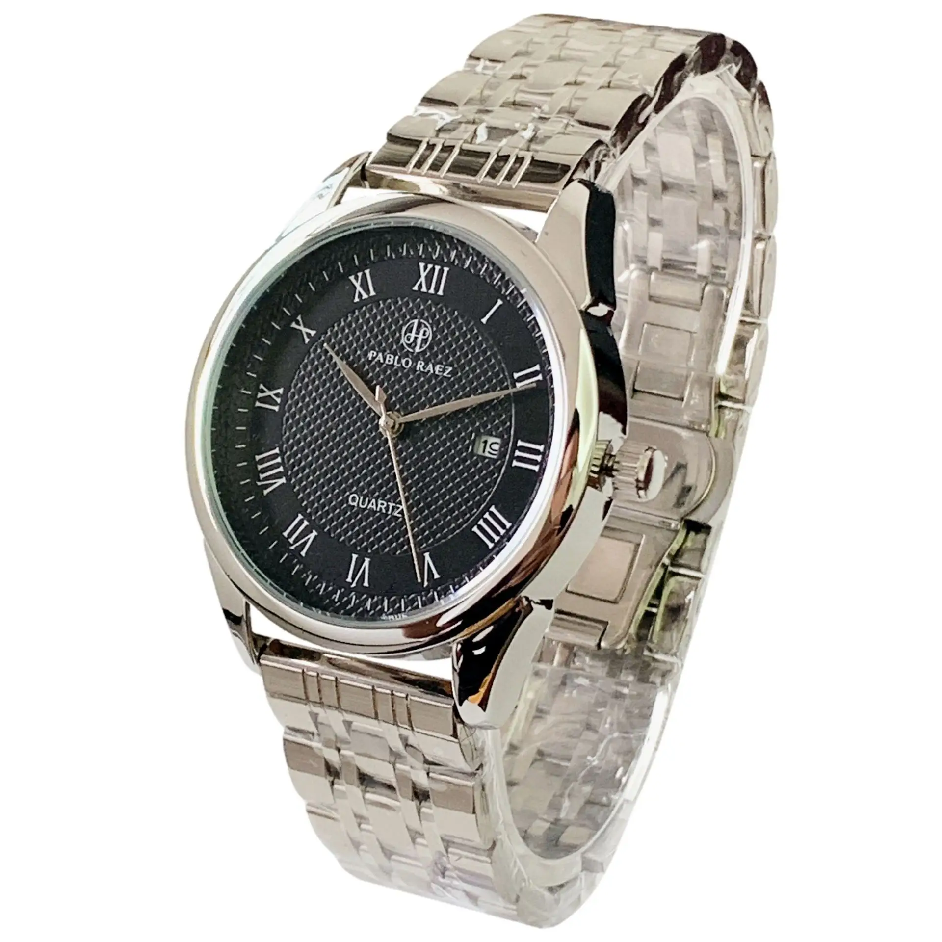 Men's Silver Quartz Watch with Stainless Steel Band - Image 7