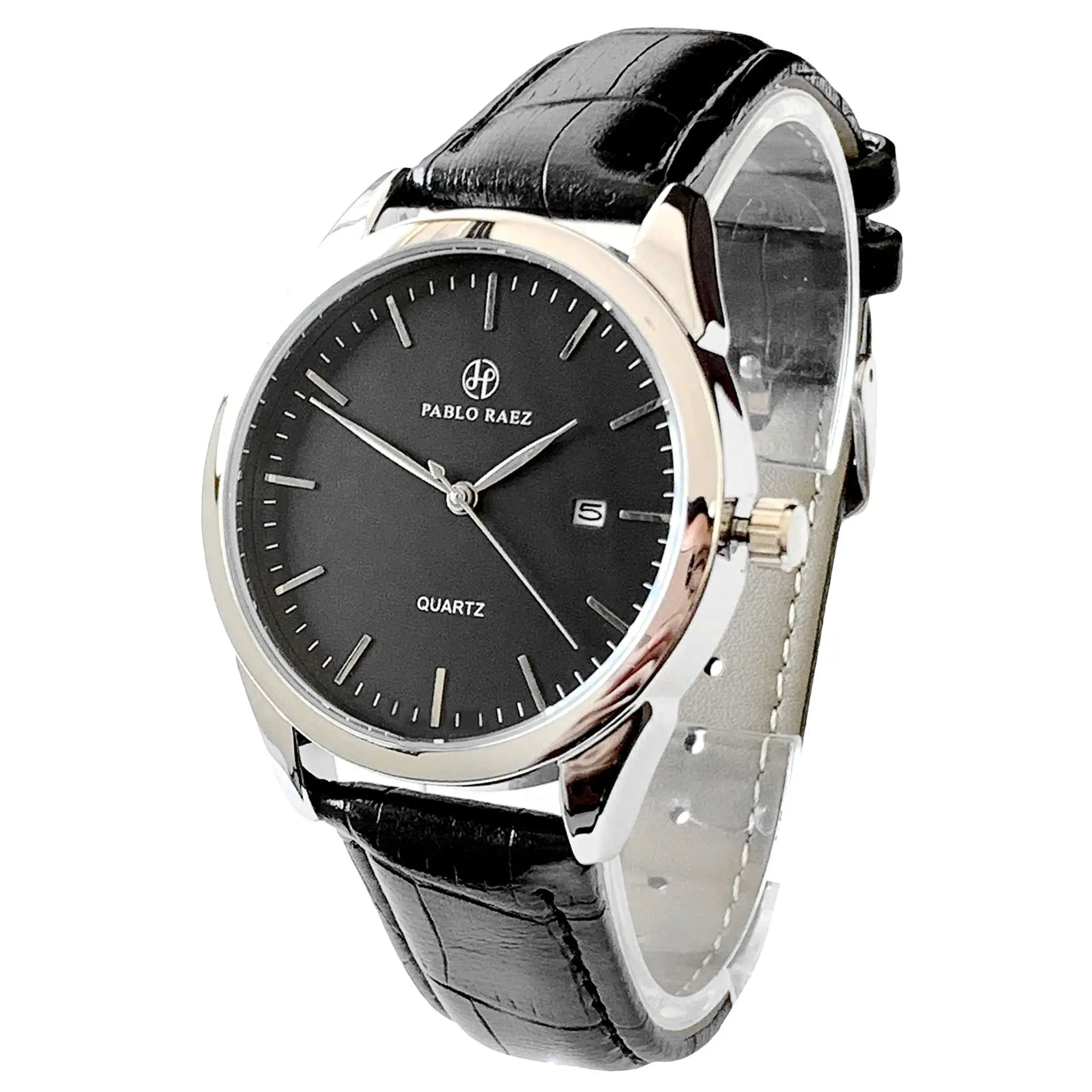 Men's Simple Quartz Watch with Brown Leather Strap
