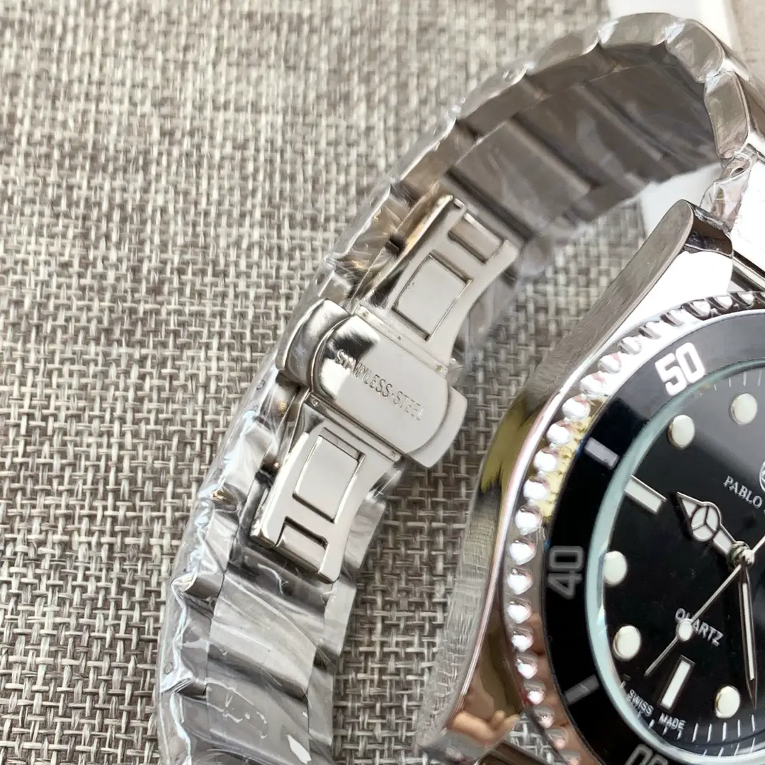 Men's Black Green Quartz Watch with Butterfly Buckle — feature 14