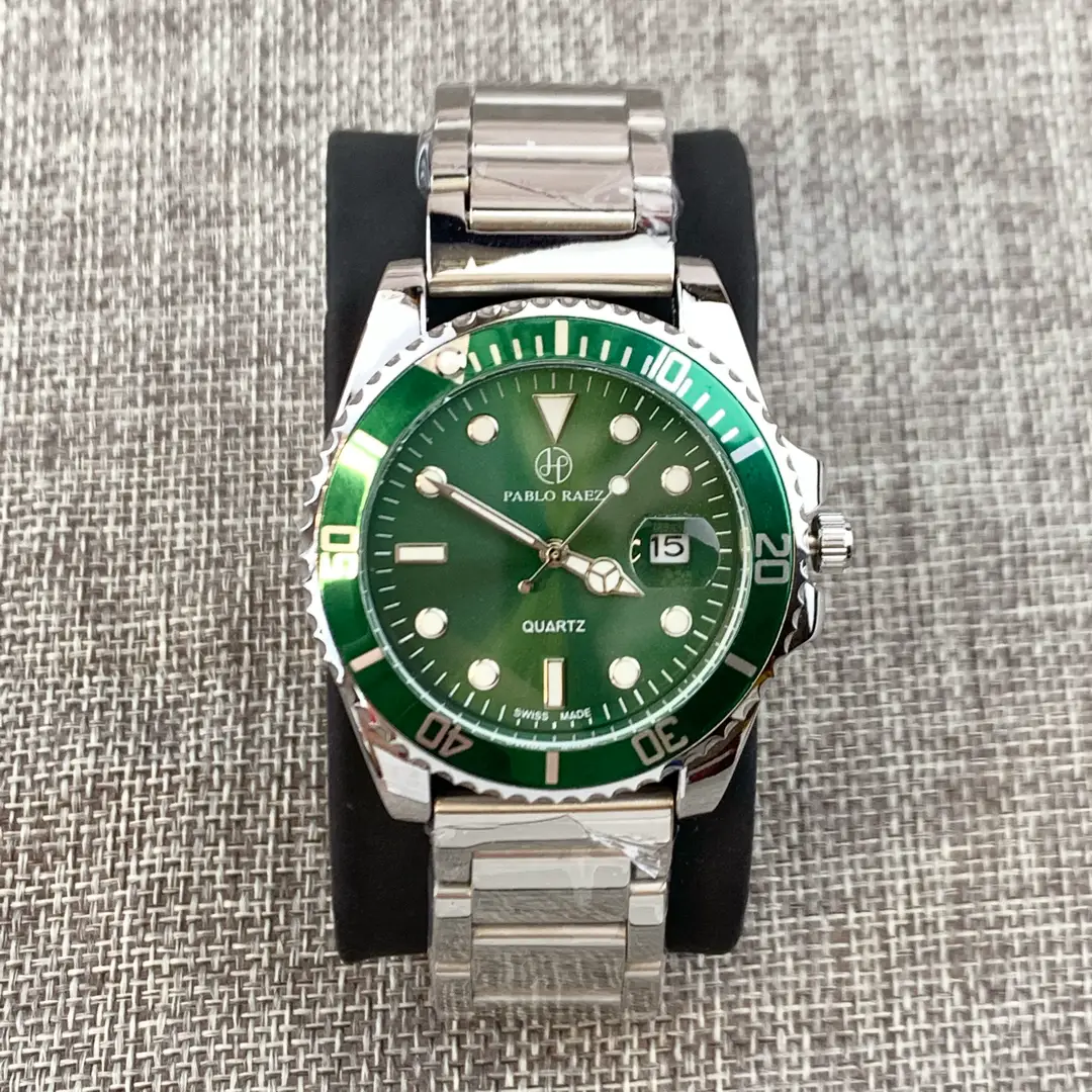 Men's Black Green Quartz Watch with Butterfly Buckle — feature 20