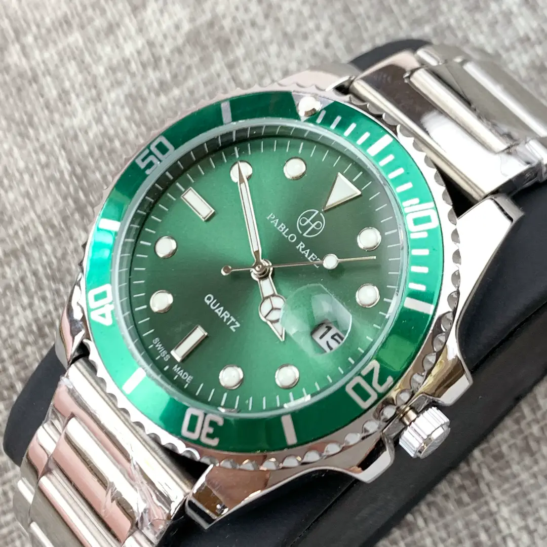 Men's Black Green Quartz Watch with Butterfly Buckle — feature 21