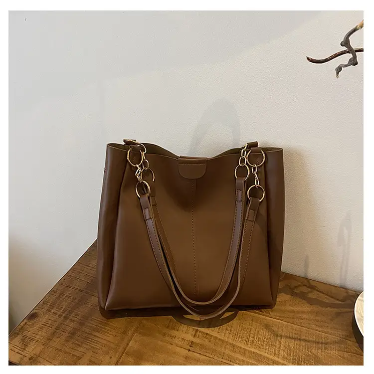 Women's Large Capacity Shoulder Bag Cream Brown — feature 19