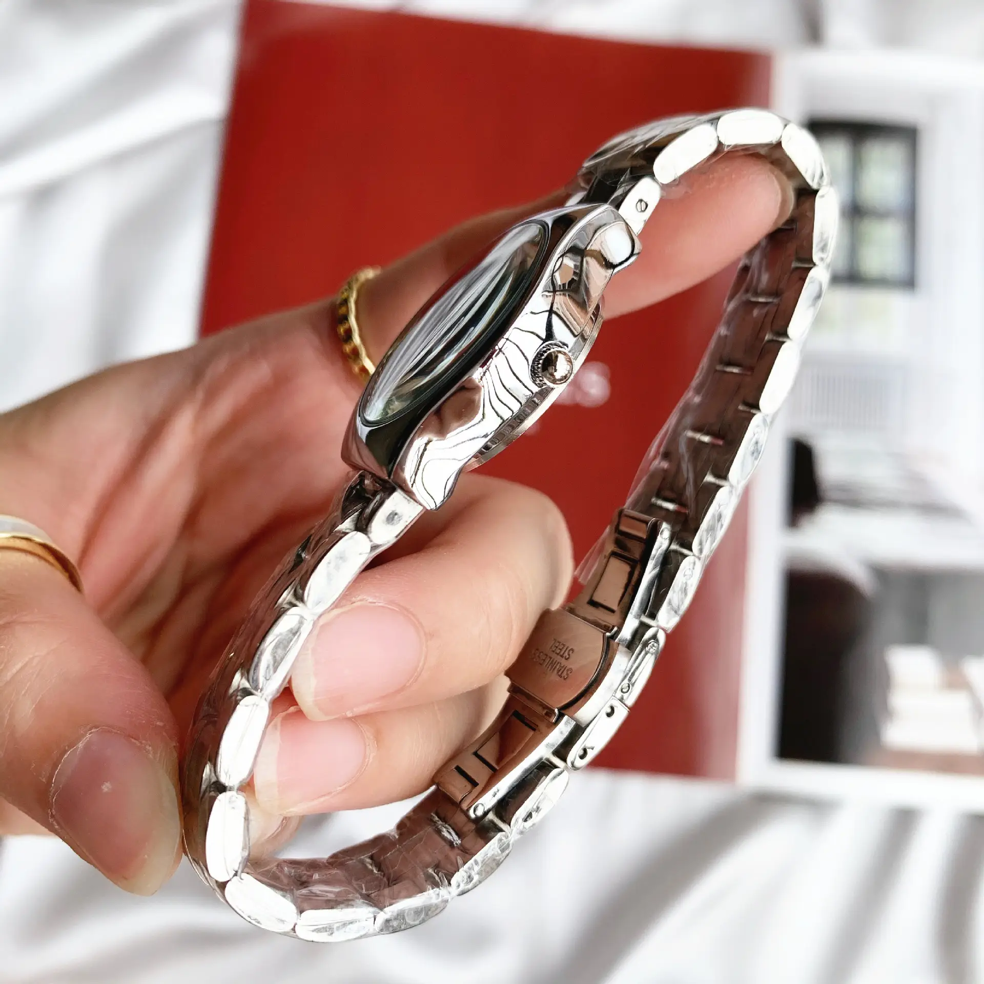 Stainless Steel Butterfly Dial Women's Watch