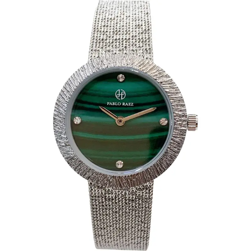 Emerald Dial Ladies Watch with Diamond Band
