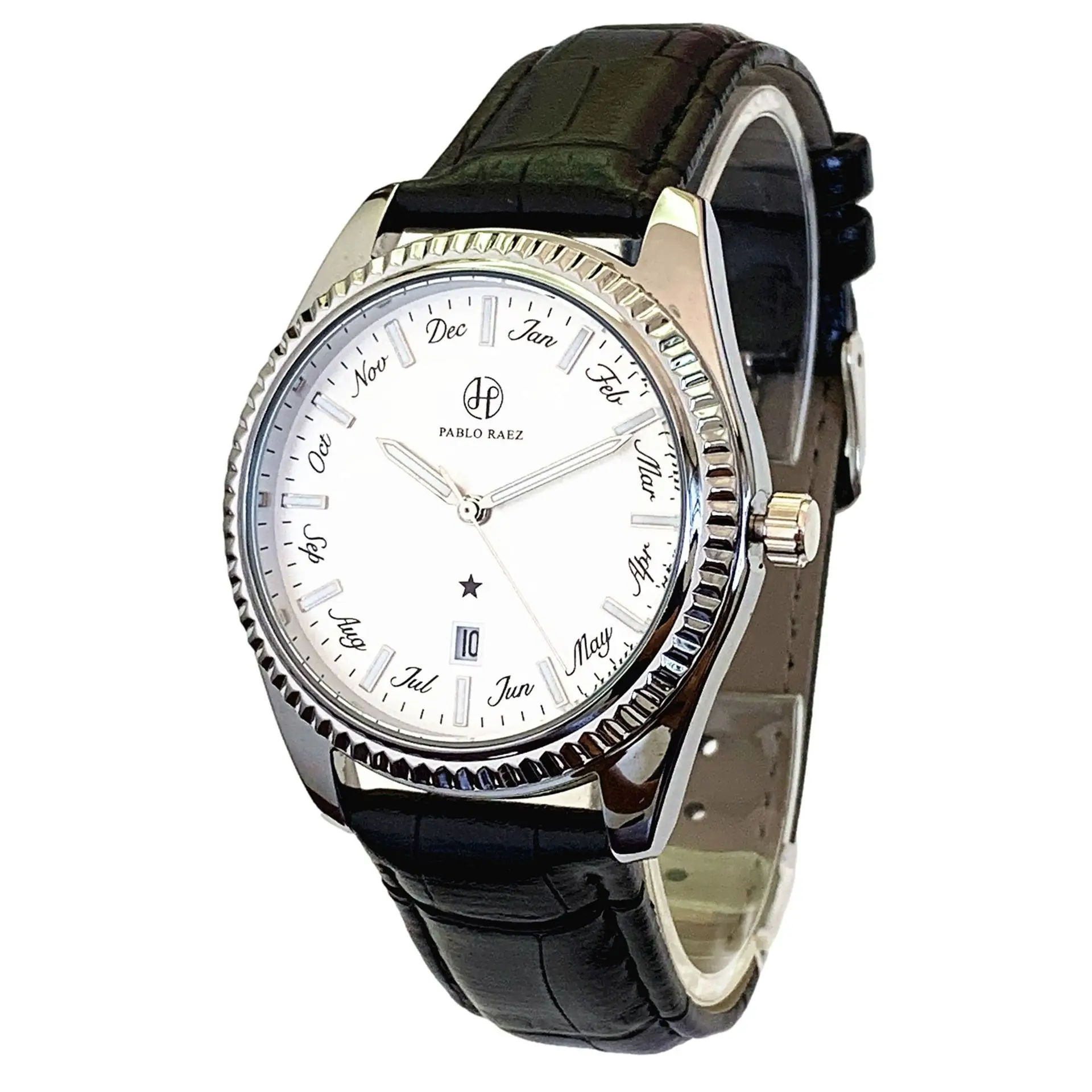 Men's Luminous Brown Leather Watch with Date Display - Image 4