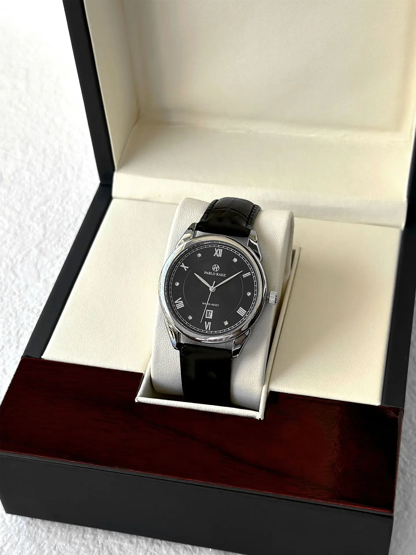 PABLO RAEZ Men's Quartz Watch Brown Leather Belt — feature 20