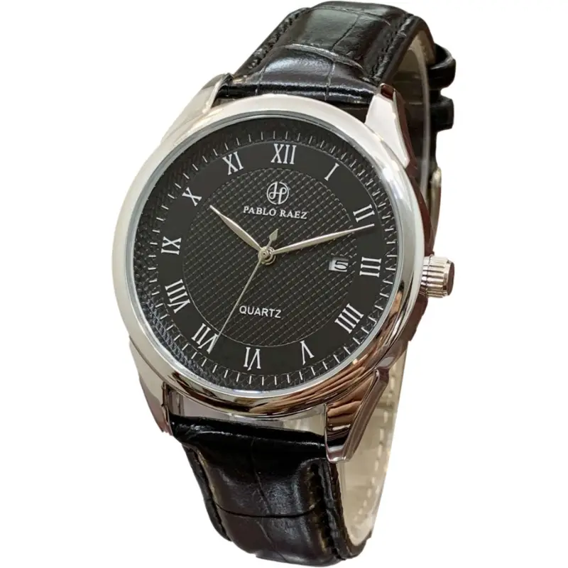 Men's Stainless Steel Quartz Watch with Calendar