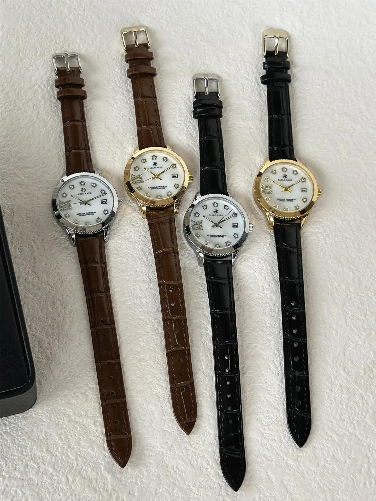 PABLO RAEZ Diamond Watch for Women Black Leather — feature 14